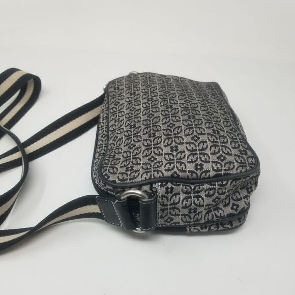 Canvas like crossbody Fossil bag. Black, Off white. - Picture 9 of 15